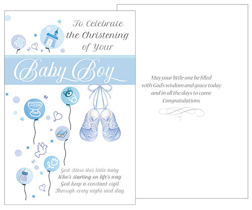 To Celebrate The Christening Of Your Baby Boy - Card