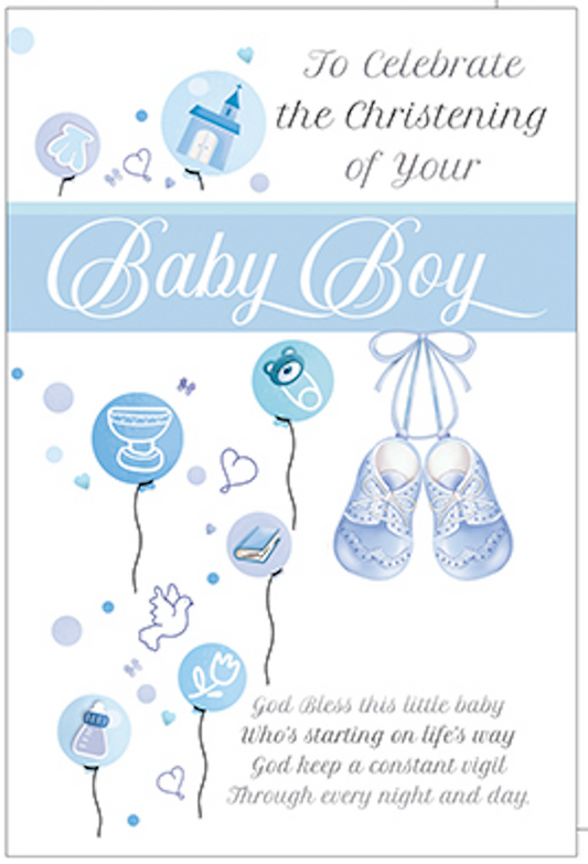 To Celebrate The Christening Of Your Baby Boy - Card