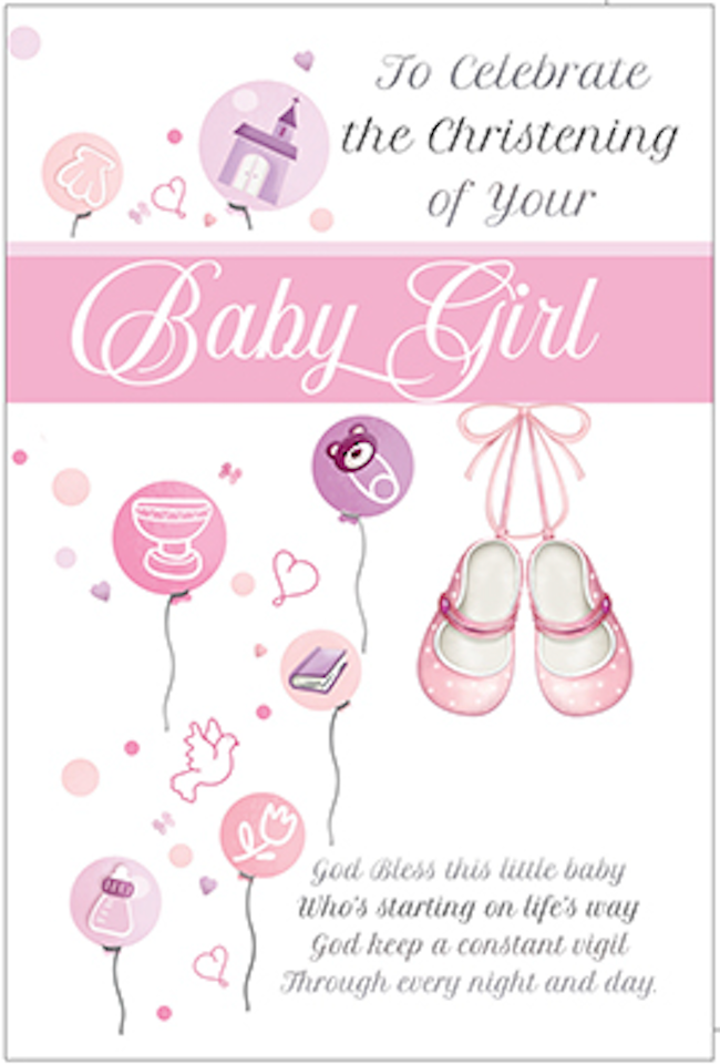 To Celebrate The Christening Of Your Baby Girl - Card