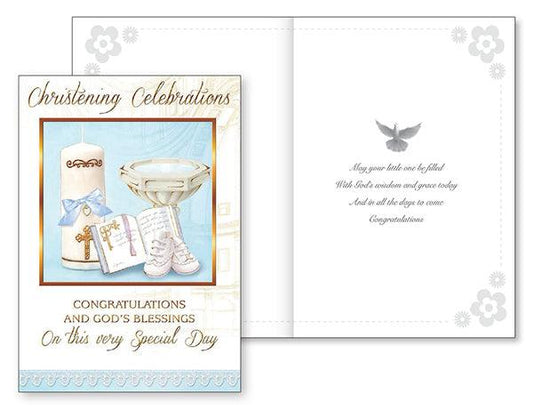 Boy Christening Celebrations - Card