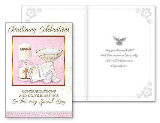 Girl Christening Celebrations - Card