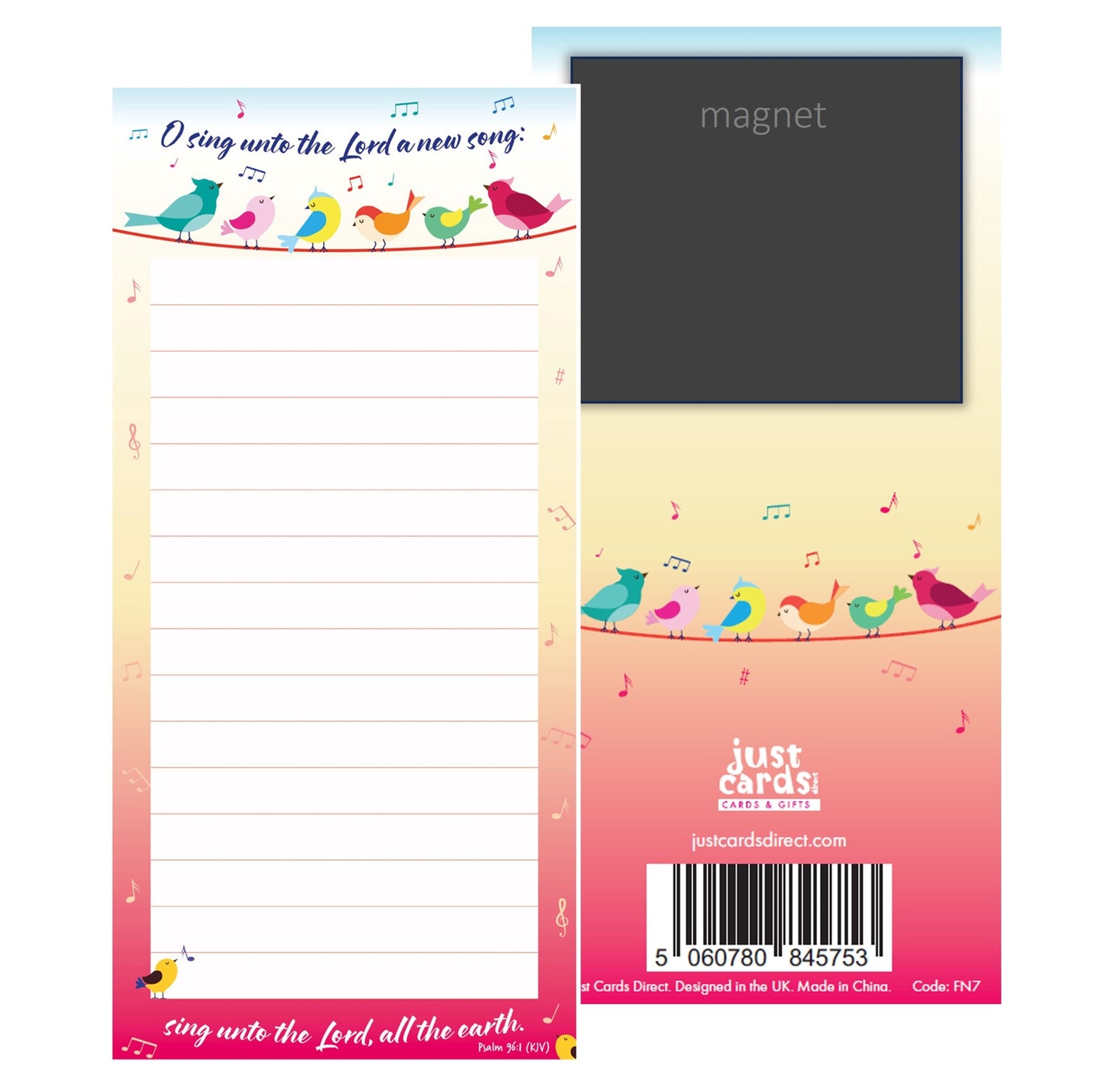 Magnetic freezer note pad