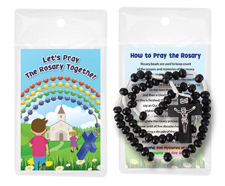 Wood Corded Rosary - Various Colours