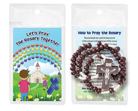 Wood Corded Rosary - Various Colours