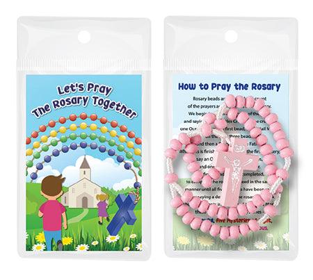 Wood Corded Rosary - Various Colours