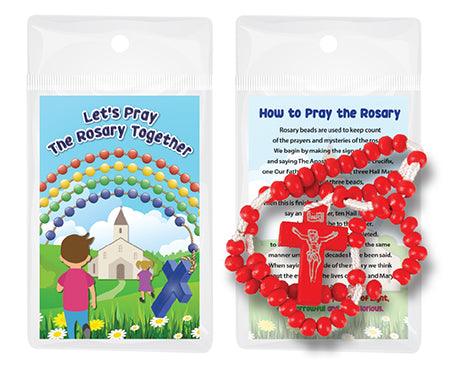 Wood Corded Rosary - Various Colours