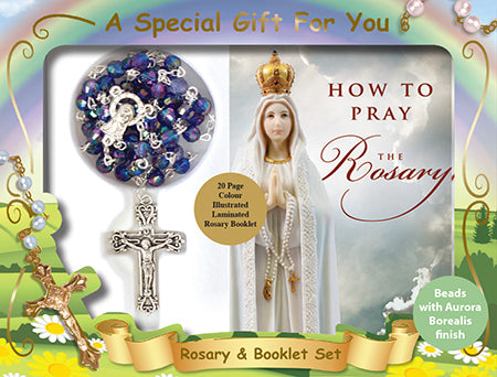 Acrylic Rosary And Booklet Set - Blue