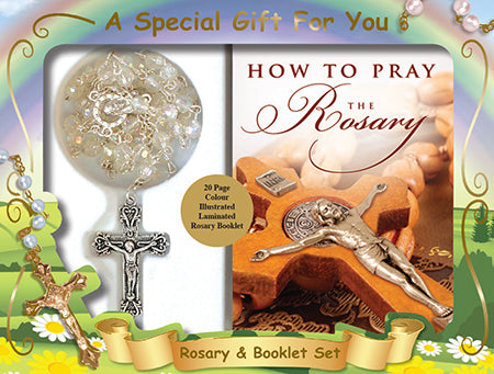 Acrylic Rosary & Booklet Set - Crystal AB Finish