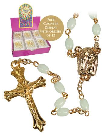 Adult Glass Rosary - Luminous Oval Bead