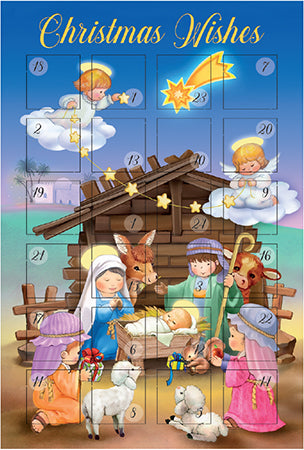 Children Christmas Advent Calendar Card