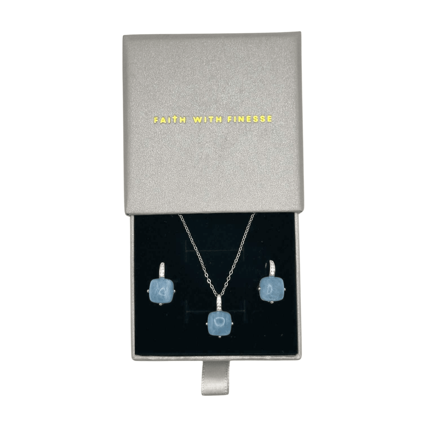 FWF Sterling Silver/14K Gold Plated Minimalist Natural Aquamarine Gemstone Pendant Necklace