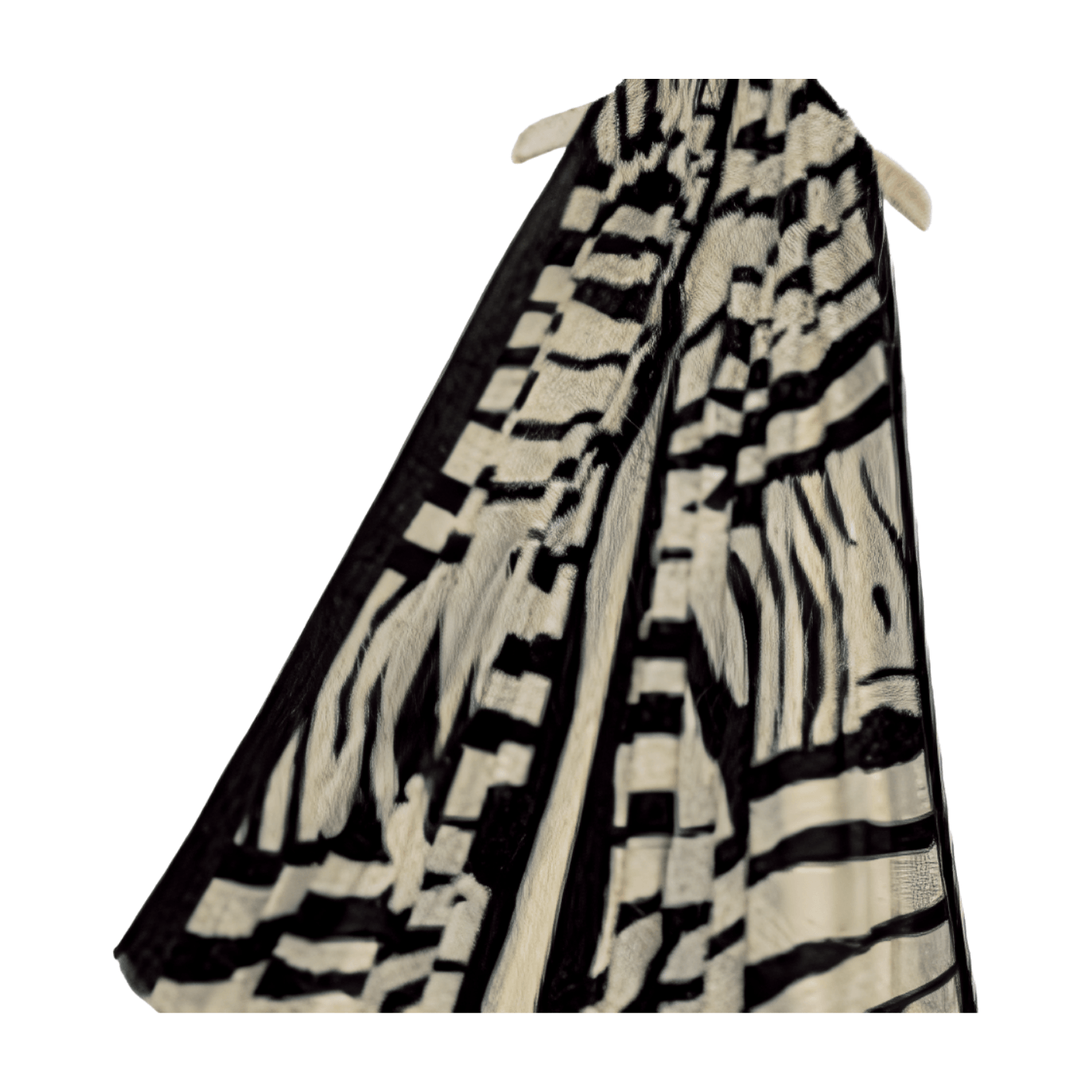 Zebra Print Frayed Scarf black