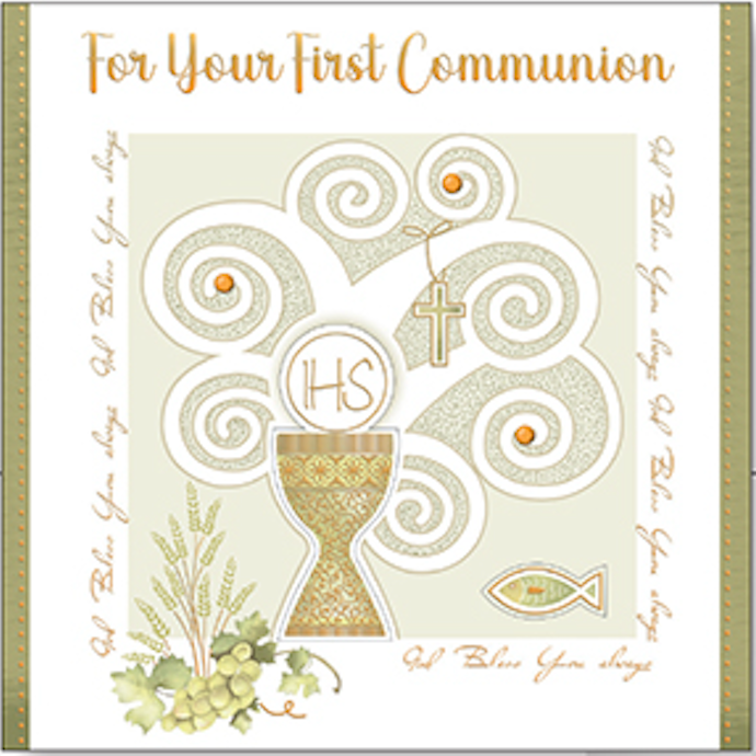 Boutique First Holy Communion Card - Chalice Symbolic