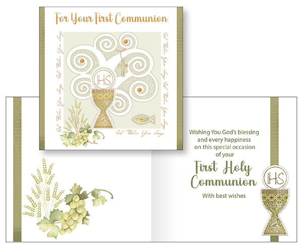 Boutique First Holy Communion Card - Chalice Symbolic