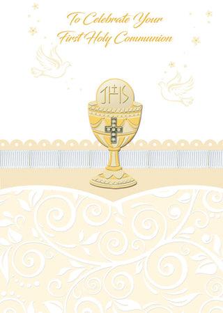 Holy Communion Symbolic Card - Hand Crafted