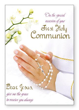 Holy Communion Card with Insert - Girl