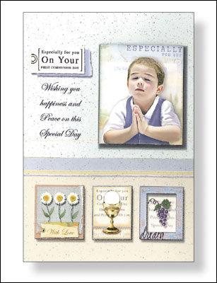 Hand Crafted Card Holy Communion Boy