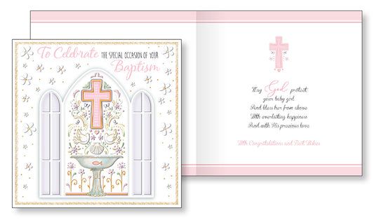 Baby Girl Baptism Card