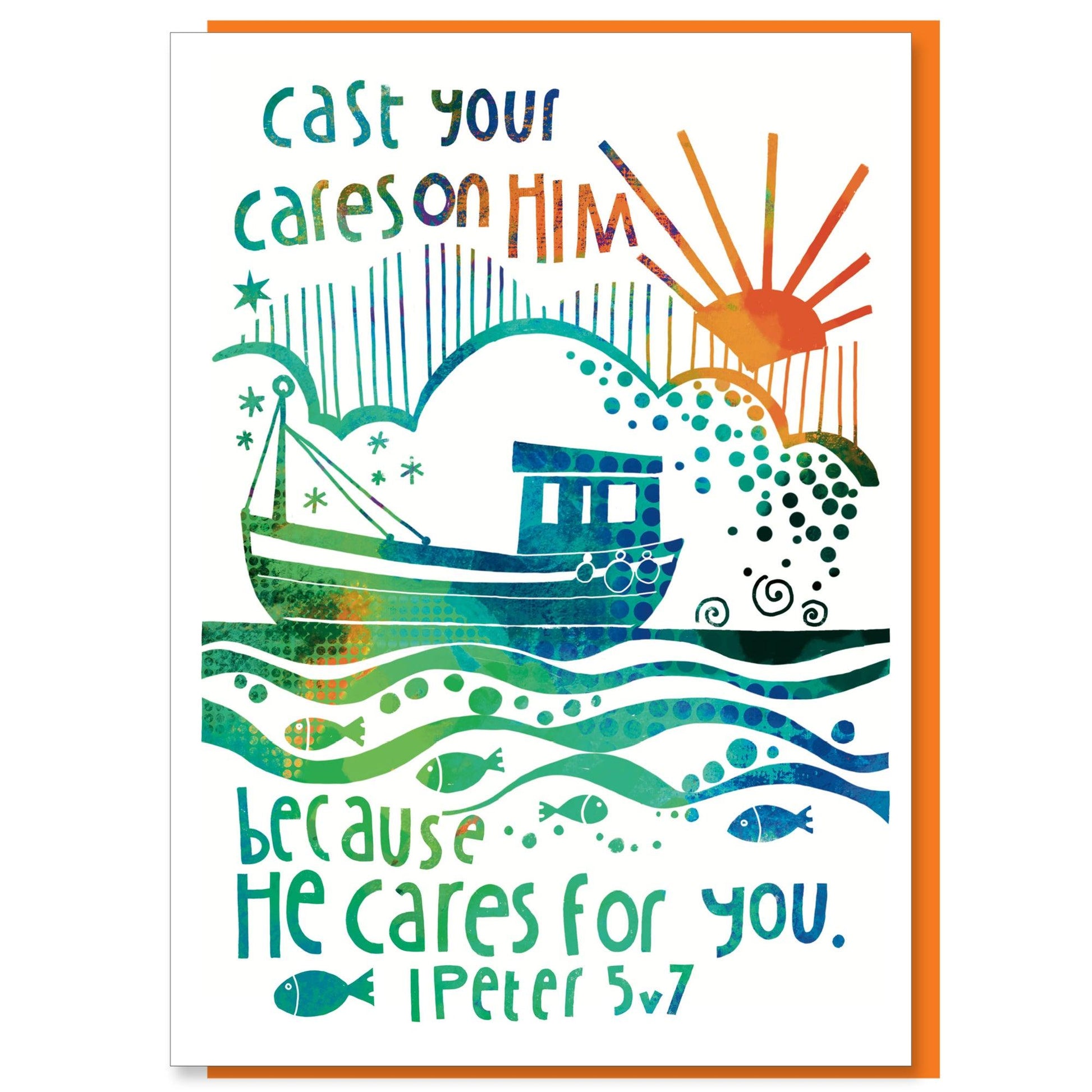 Cast Your Cares Greetings Card