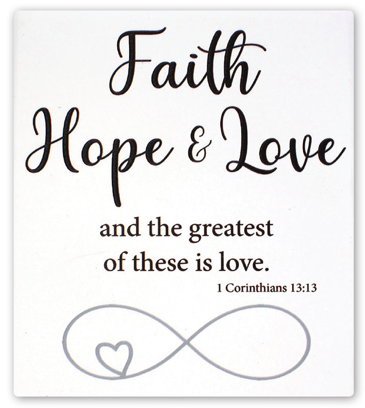 Faith, Hope, Love - Ceramic Message Plaque