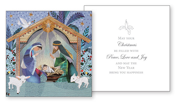 Handcrafted Christmas Card - Manger