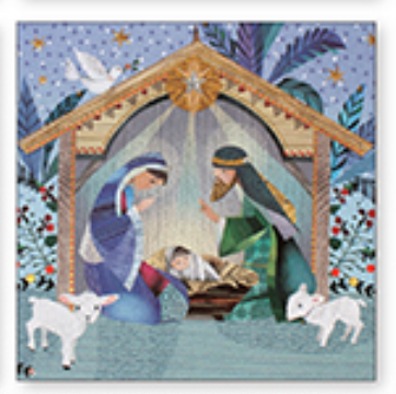 Handcrafted Christmas Card - Manger