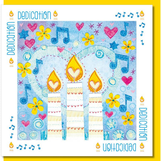 Dedication Candle & Music Greetings Card