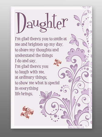 Daughter Glass Plaque - Flowers and Plants