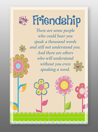 Friendship Glass Plaque - Colourful Daisies