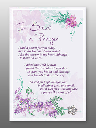 Glass Plaque - I Said A Prayer