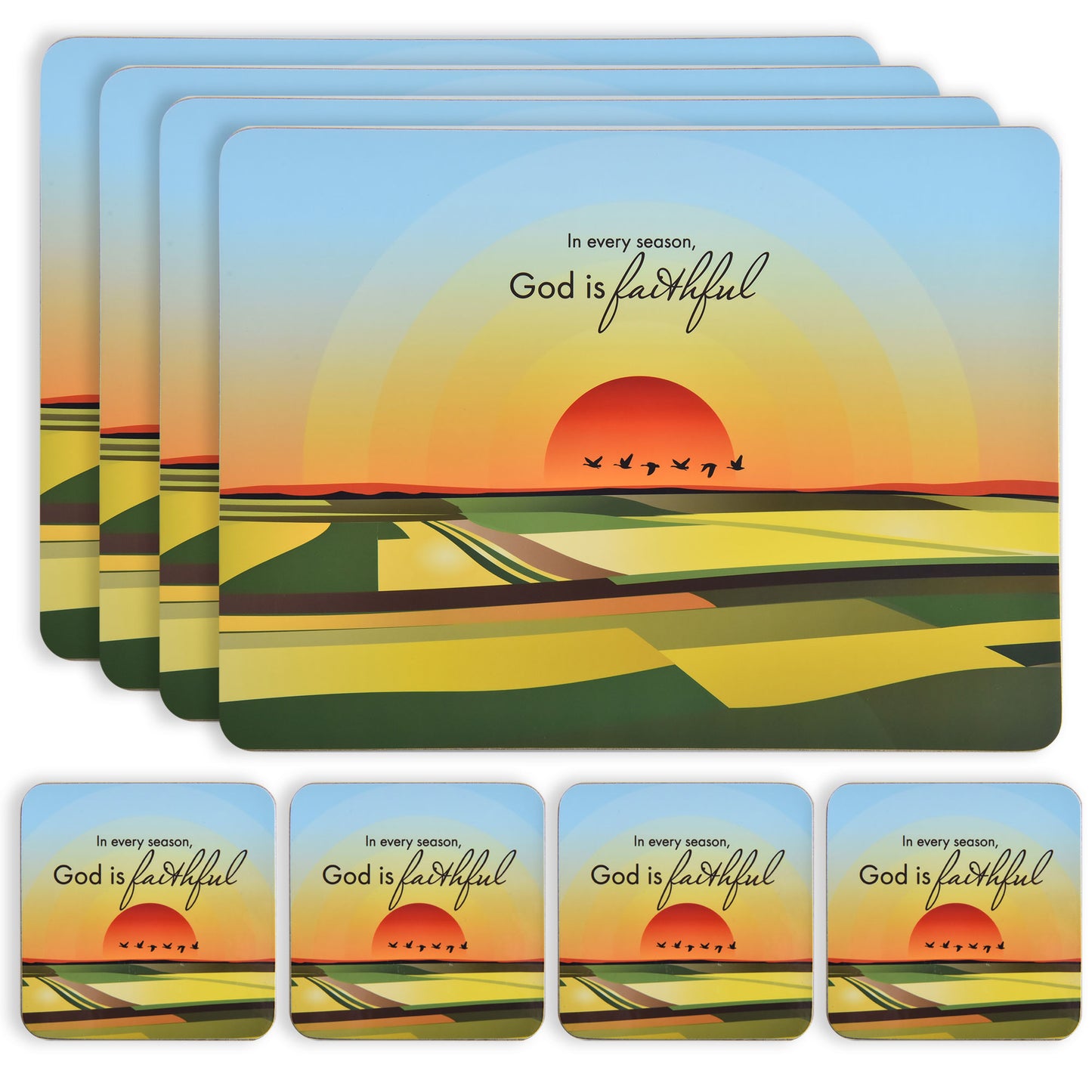 God Is Faithful Placemat & Coaster Set