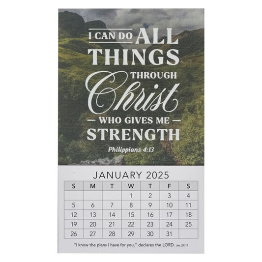 I Can Do All Things 2025 Mini Magnetic Calendar (Philippians 4:13)