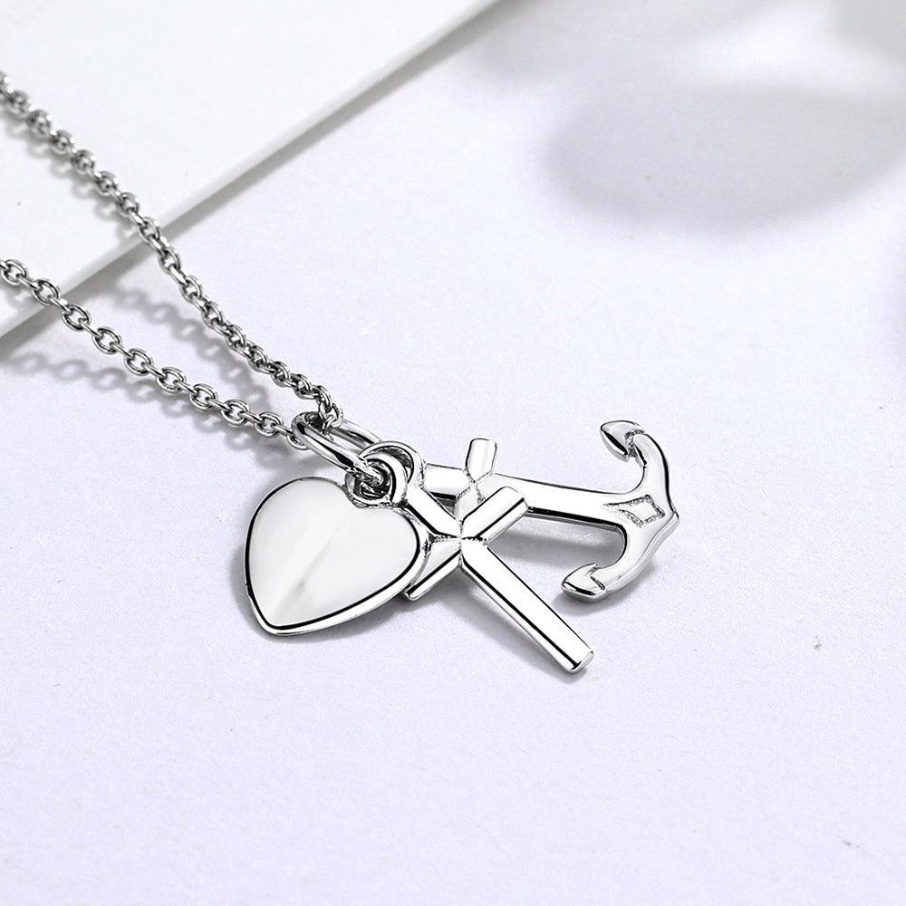 FWF S925 Sterling Silver Faith, Hope & Love Pendant With 45cm Chain