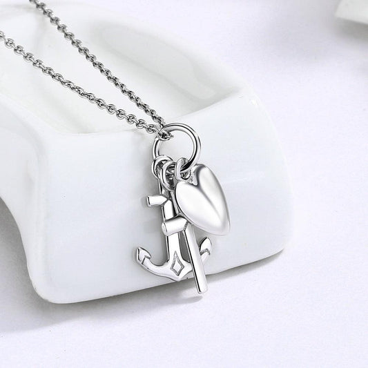 FWF S925 Sterling Silver Faith, Hope & Love Pendant With 45cm Chain