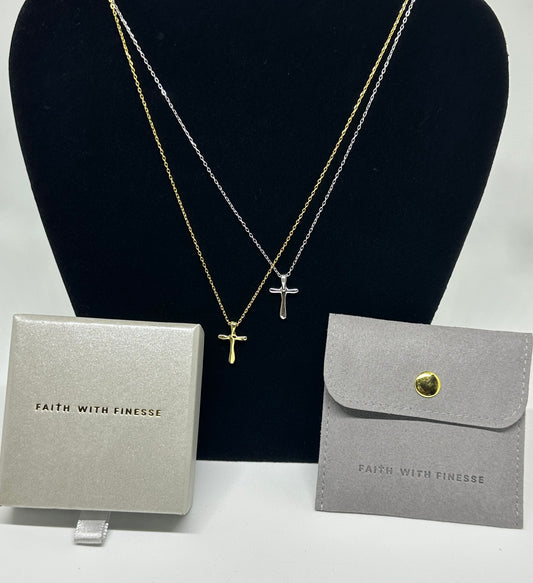 FWF Ladies S925 Sterling Silver Cross With Chain