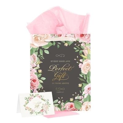 Portrait Gray/Pink Every Good & Perfect Gift James 1:17 - Gift Bag w/ Card LG