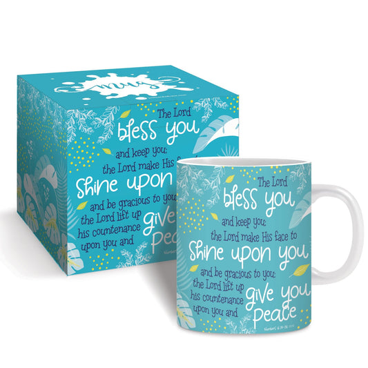 Bless you (teal) coffee mug gift box