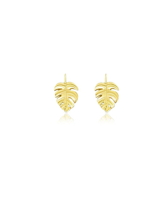 FWF Sterling Silver S925 Large Leaf Earring - 18K Gold plated or Silver