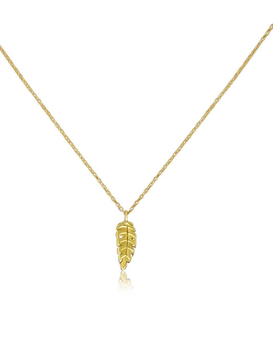 FWF Sterling Silver S925 Leaf Pendant - 18K Gold or Silver