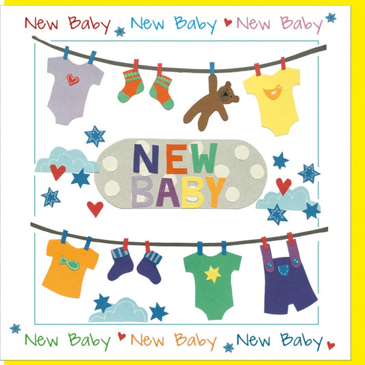 New Baby Washing Line Greetings Card