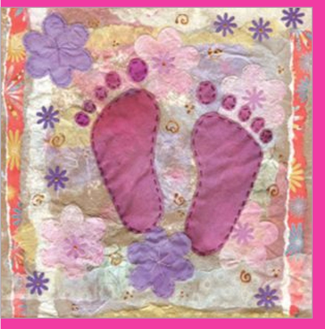 Pink Feet Baby Small Greetings Card