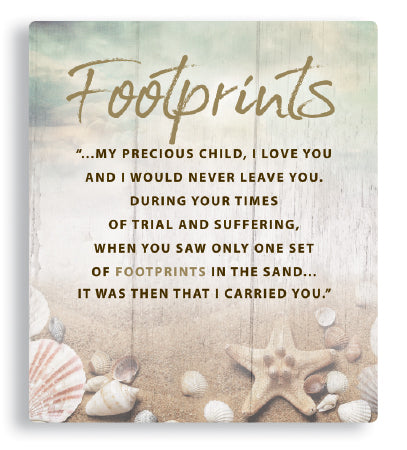 Footprints - Porcelain Message Plaque