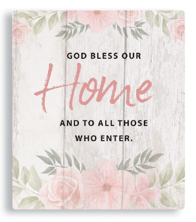 God Bless Our Home - Porcelain Plaque