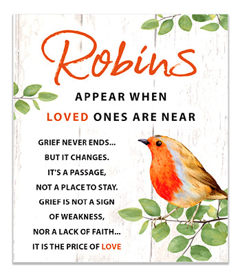 Robins Near You - Porcelain Message Plaque