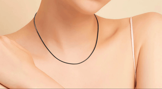 FWF Black Leather Cord Necklace With 925 Sterling Silver Clasp