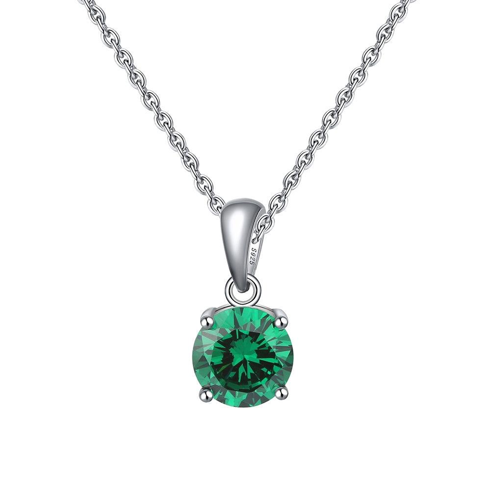 FWF 4A Cubic Zirconia Round Cut pendant with 45cm Sterling Silver Chain