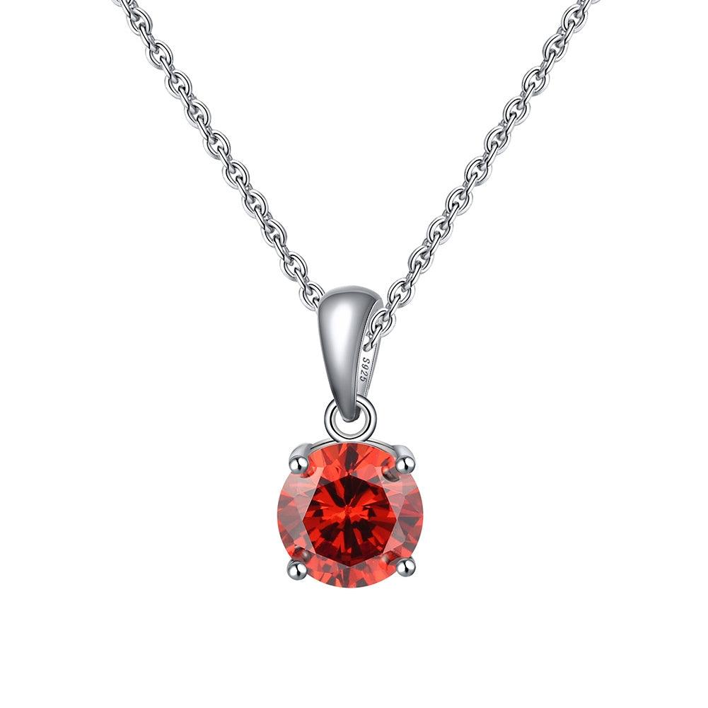 FWF 4A Cubic Zirconia Round Cut pendant with 45cm Sterling Silver Chain