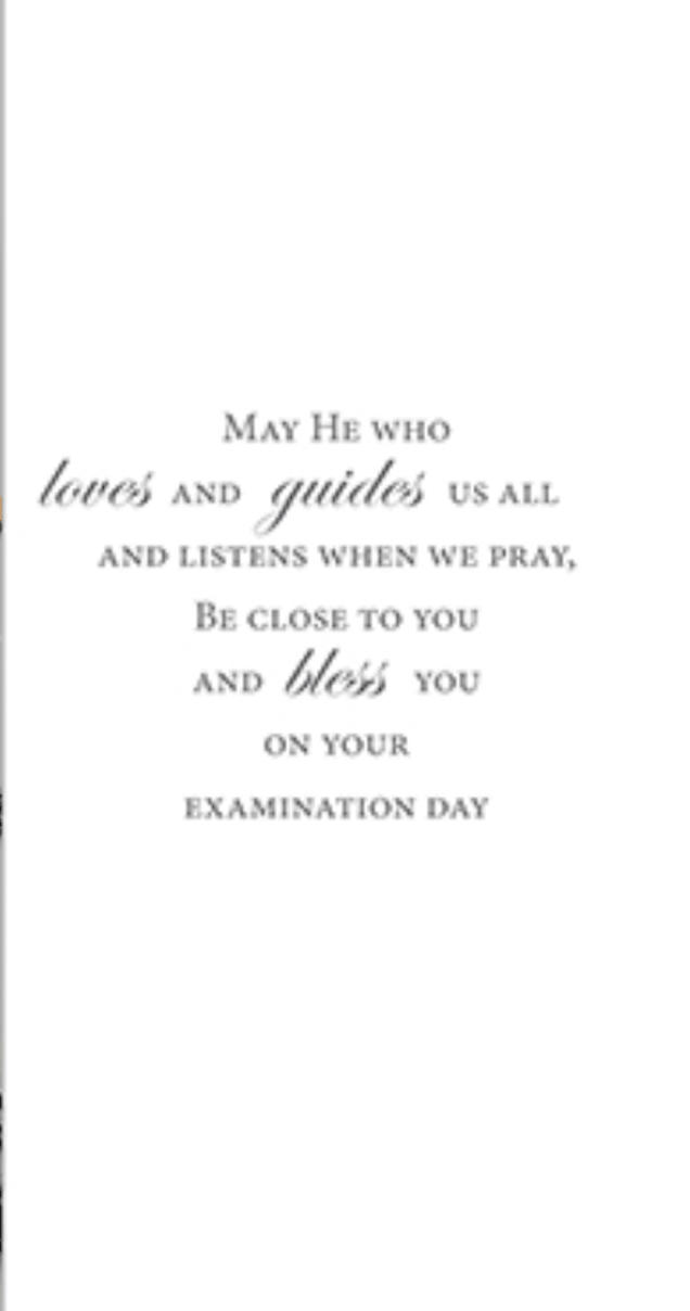 A Prayer For Success in your Exams - Card